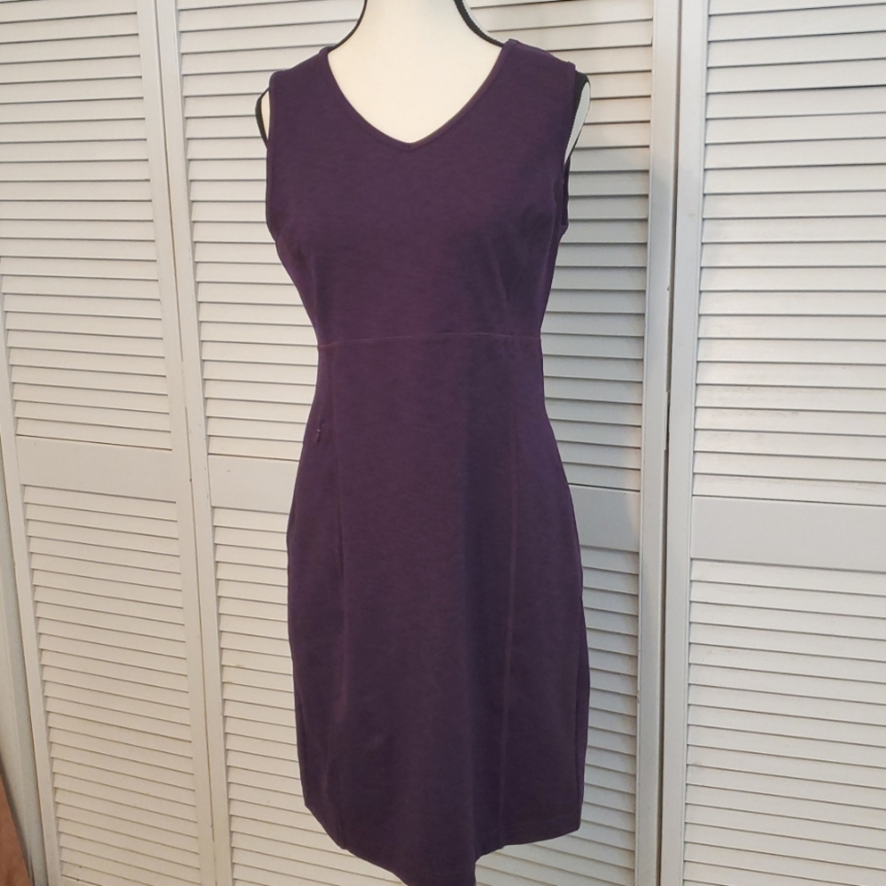 Duluth Trading Co Burgundy Sleeveless Dress Stretch, Size XS